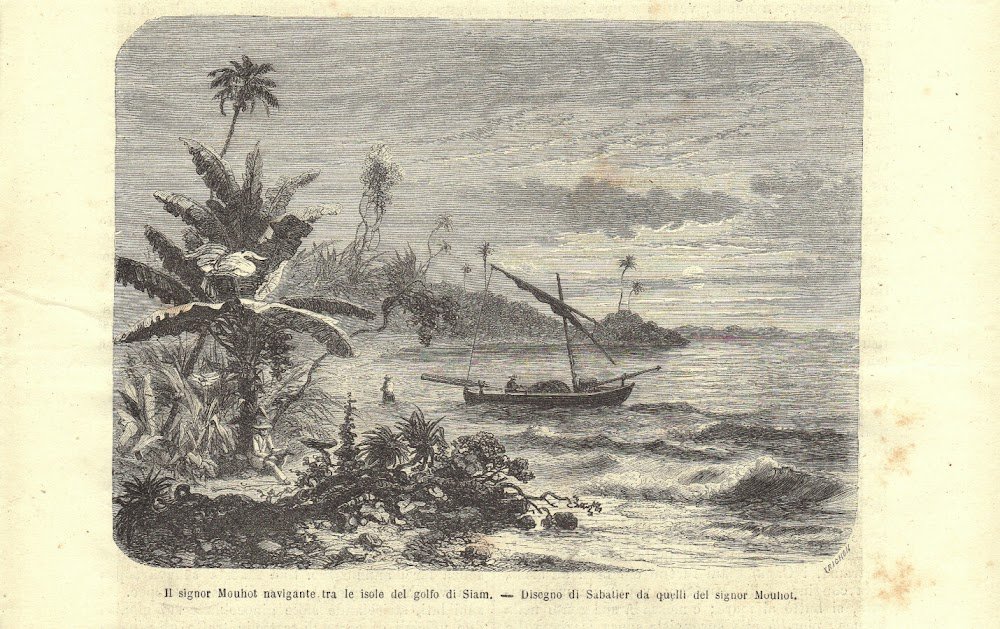 Il sig. Mouhot navigante tra le isole del golfo del …