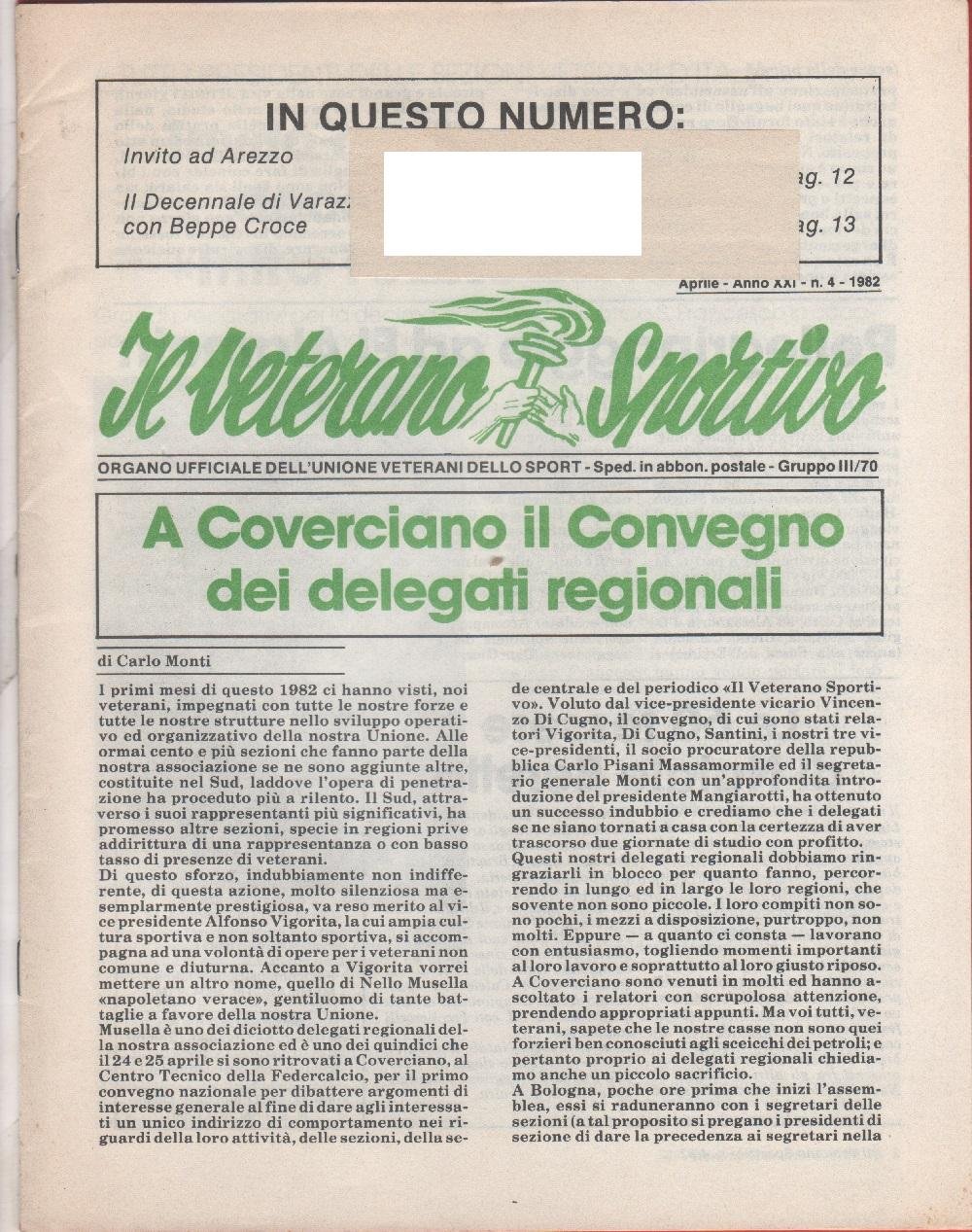 Il veterano sportivo. n. 4 aprile 1982