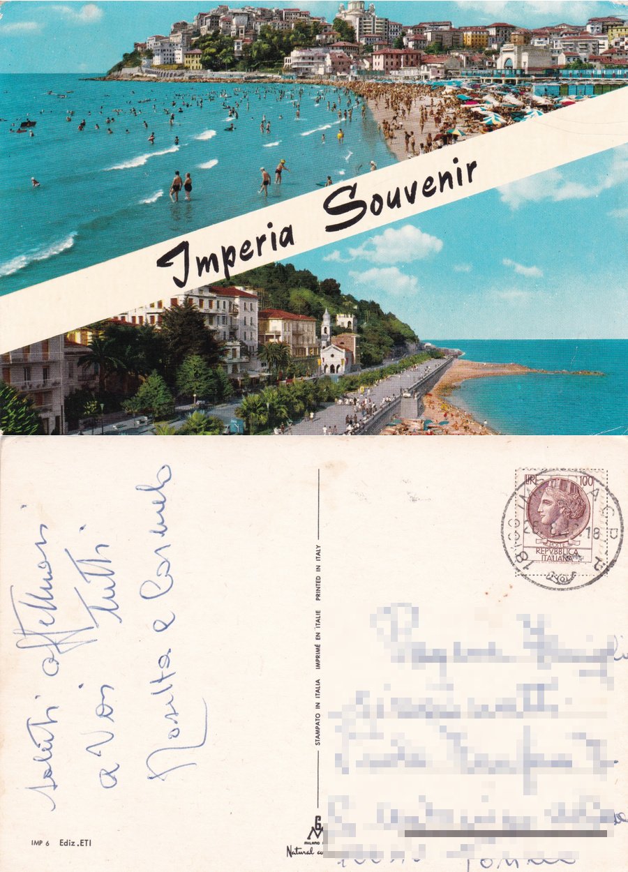 Imperia souvenir. Viaggiata 1976