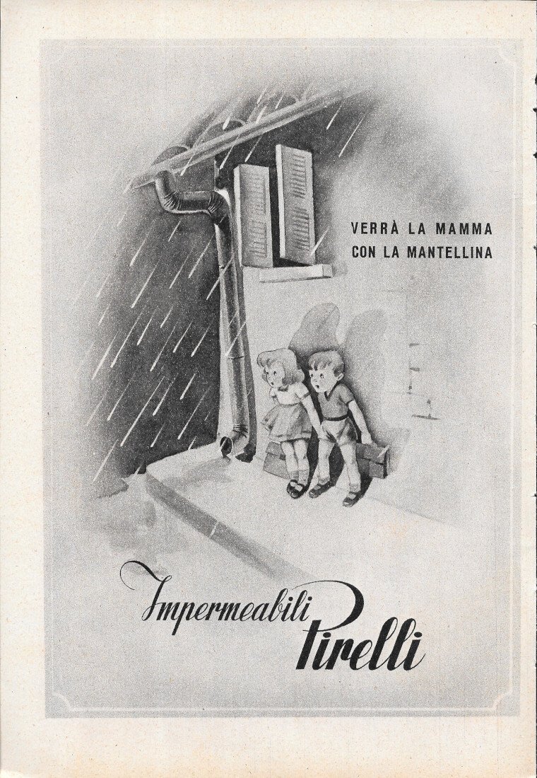 Impermeabili Pirelli / Società Nazionale dei Radiatori - Advertising 1943