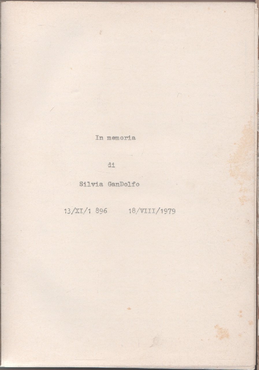 In memoria di Silvia Gandolfo. Raccolta delle sue pubblicazioni scientifiche