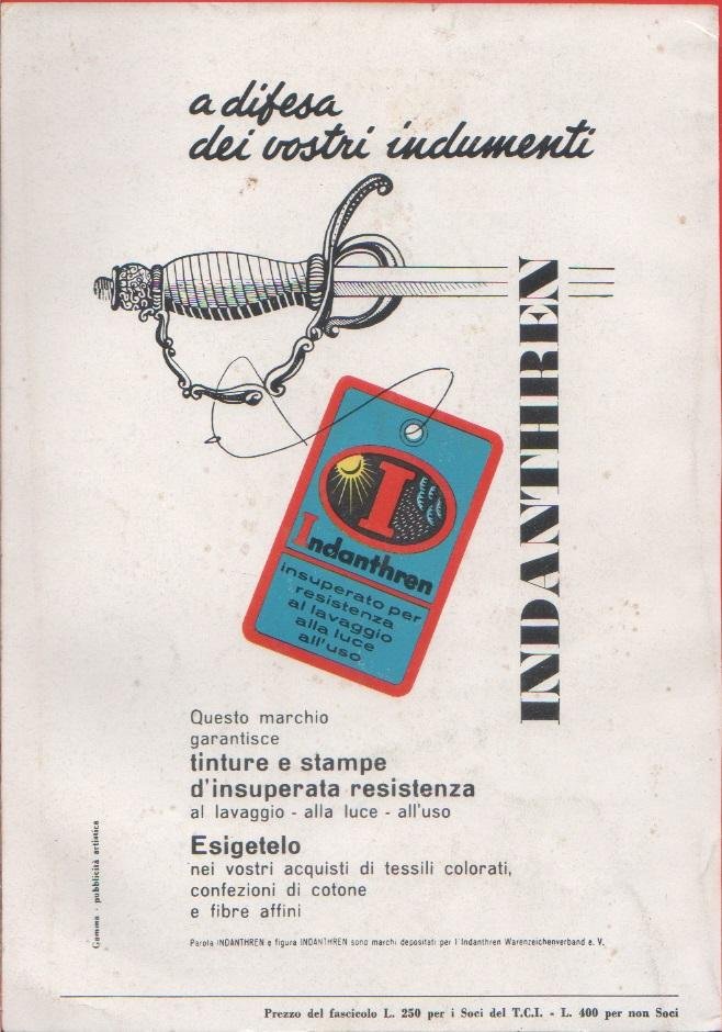 Indanthren in difesa dei vostri indumenti. Pubblicita 1959