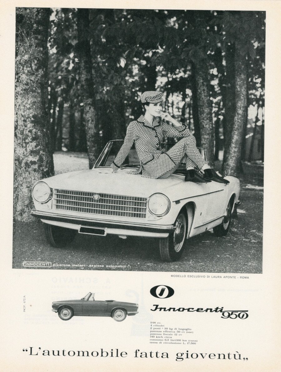 Innocenti 950 / Miret-A. Schiavio articoli per fiorai. Advertising 1961