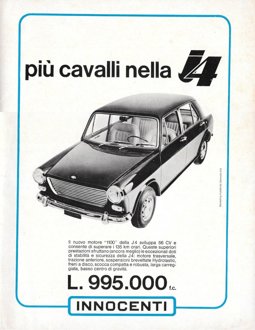Innocenti J4 / Shell super motor oil - Advertising 1968