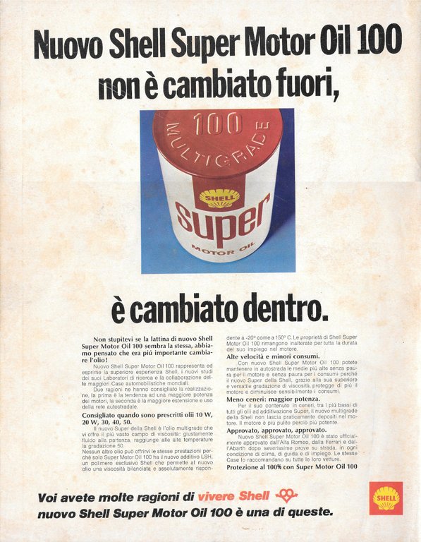 Innocenti J4 / Shell super motor oil - Advertising 1968