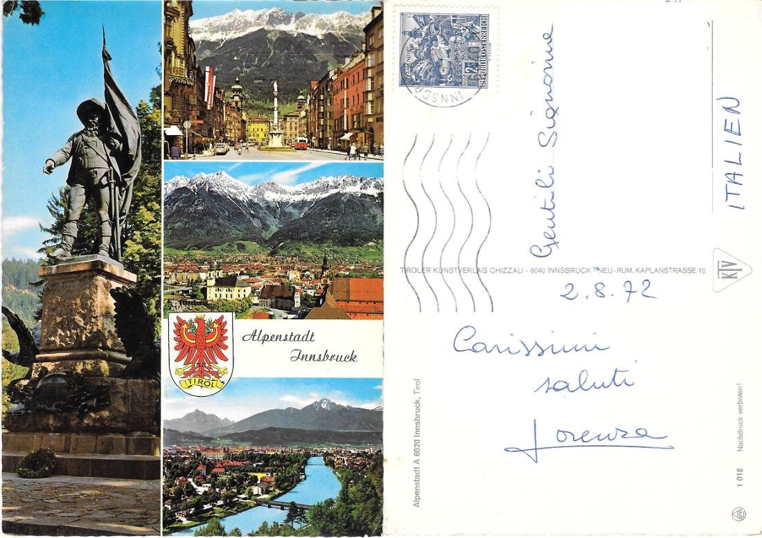 Innsbruck. Vedutine. Viaggiata 1972