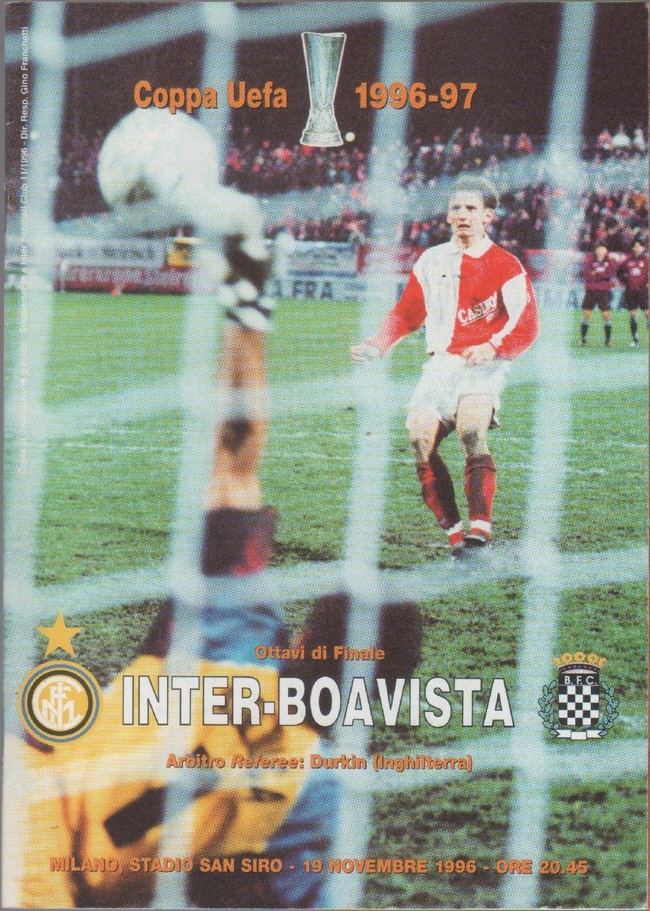 Inter-Boavista. San Siro 19/11/1996. Depliant partita