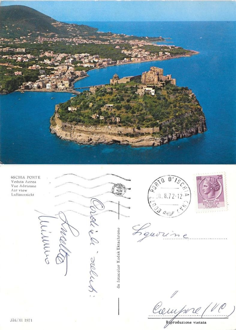 Ischia Ponte. Veduta aerea. Viaggiata 1972