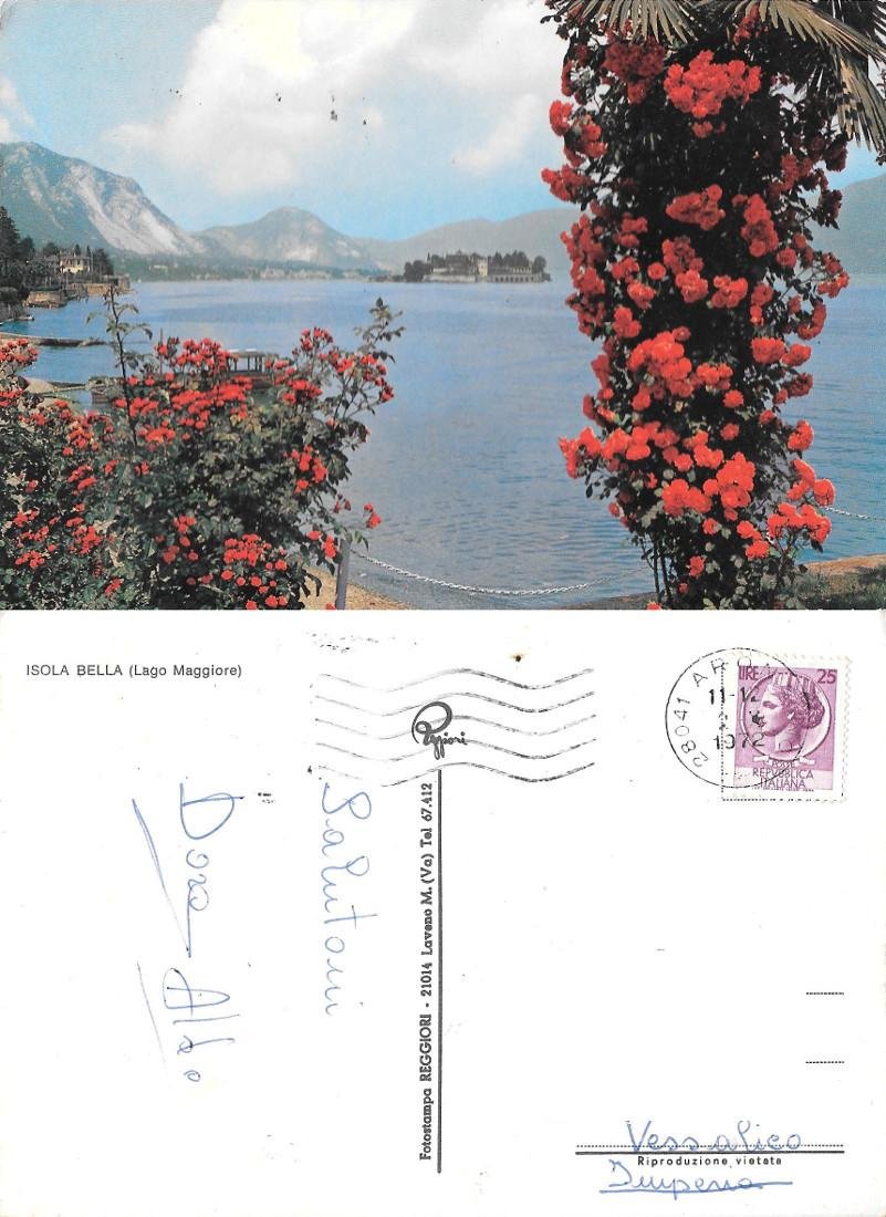 Isola Bella. Lago Maggiore. Viaggiata 1972
