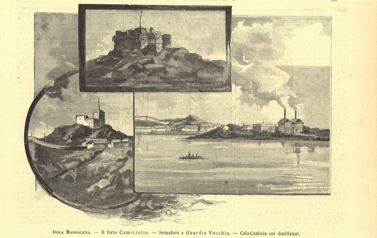 Isola Maddalena. Il forte Camiciotto, semaforo a Guardia Vecchia, Cala …
