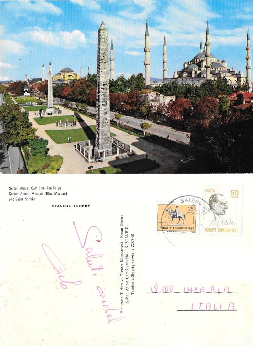 Istanbul. Blue Mosque and Saint Sophia. viaggiata