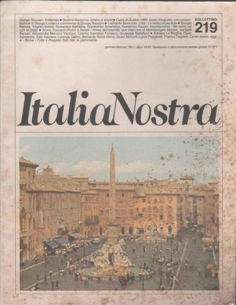 Italia Nostra. Bollettino n. 219,gennaio-febbraio 1983 | Immagine principale