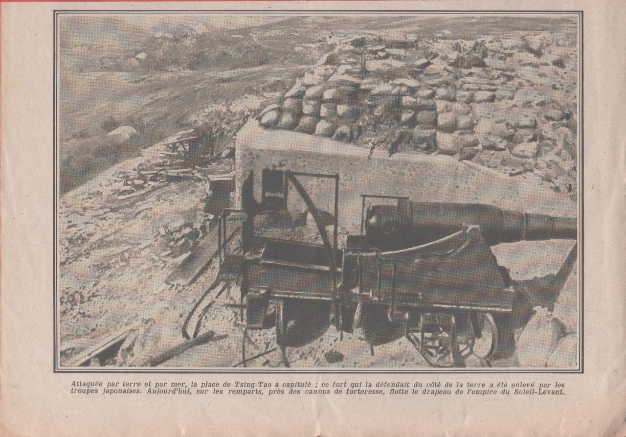 IWW. Tsing-Tao (Cina) è capitolata, la bandiera giapponese sulle difese. …