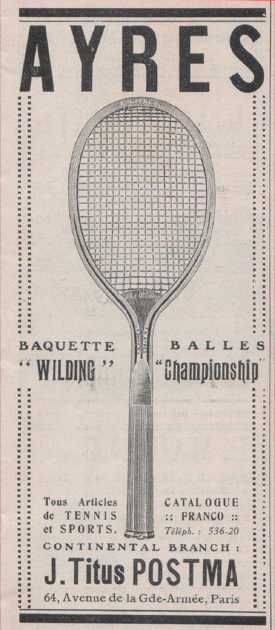 J. Titus Postma, tous pour le tennis et le sports. …