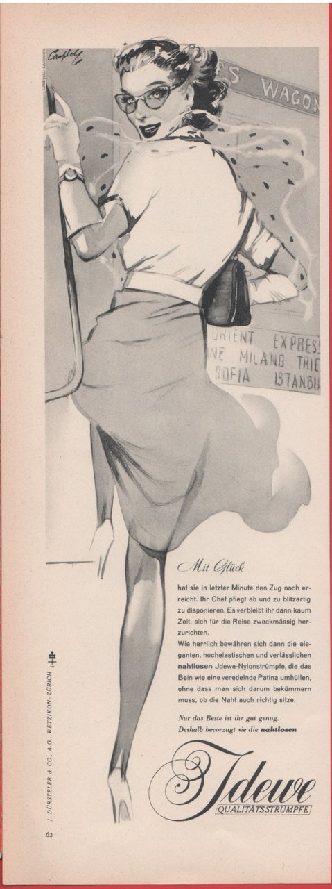 Jdewe calze. Advertising 1959