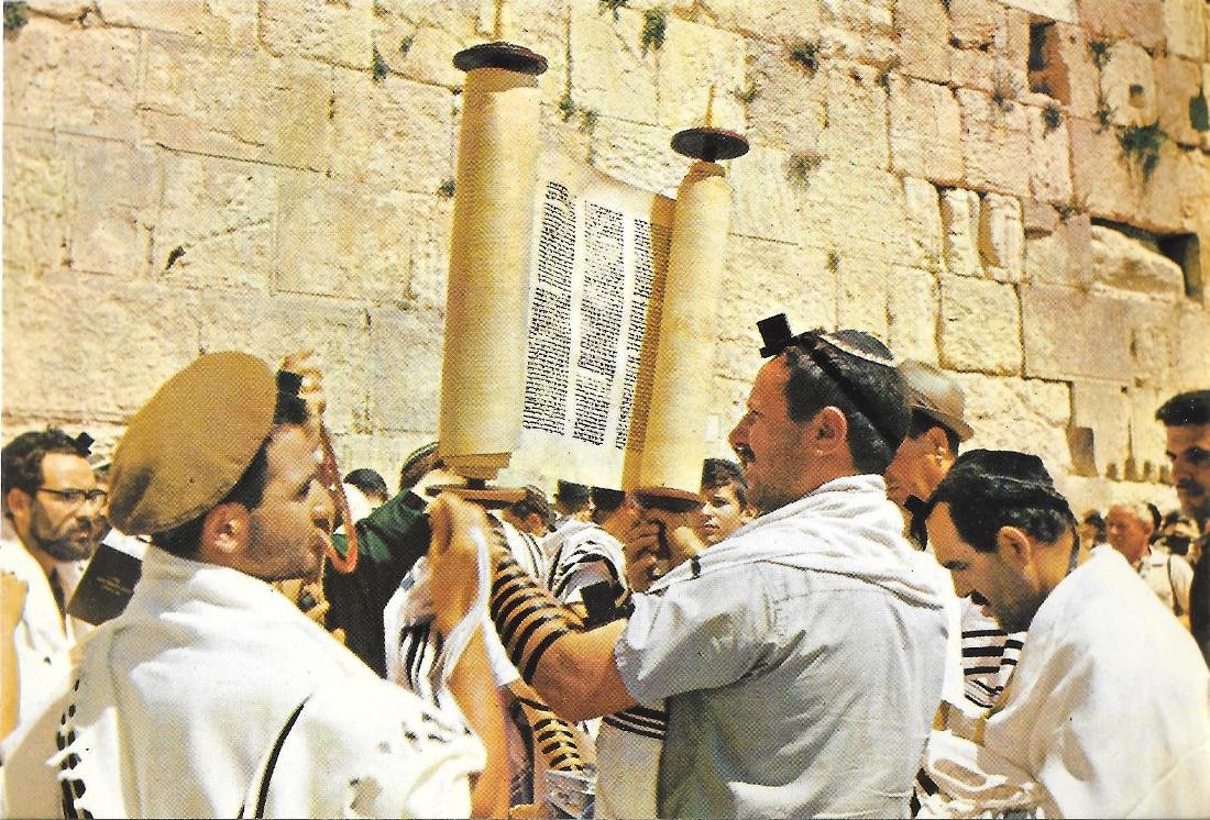 Jerusalem. Wailing Wall reading the Thora. Non viaggiata