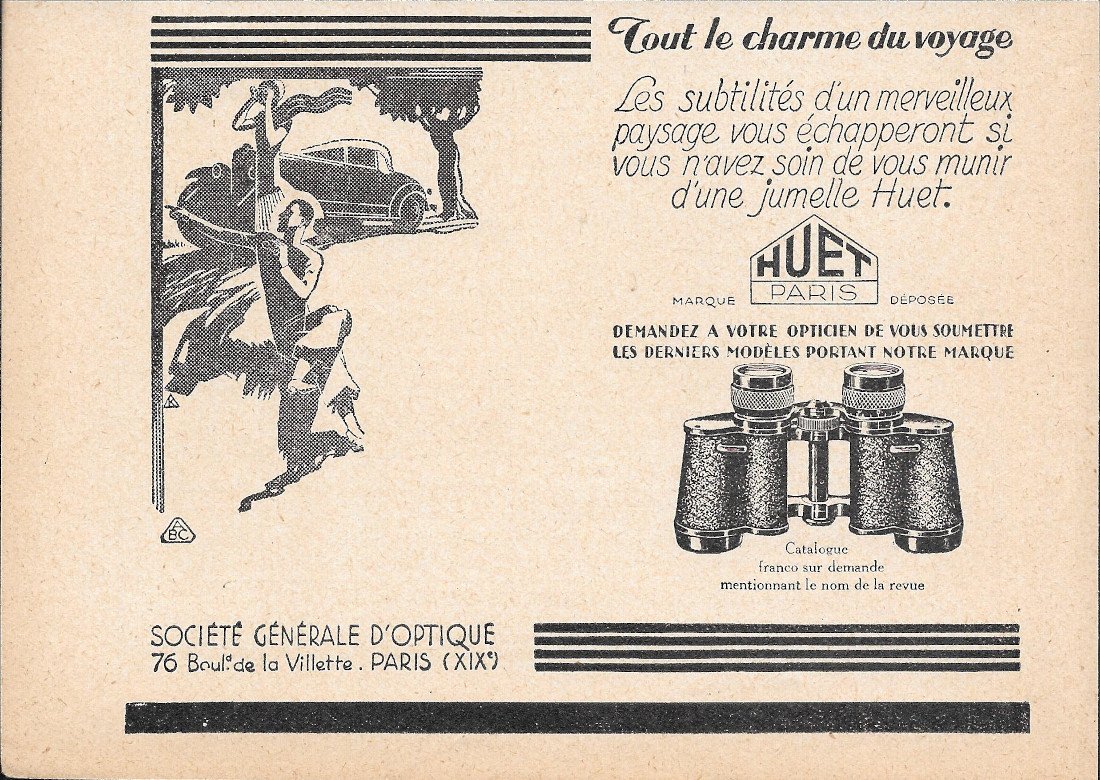 Jumelle Huet - Advertising 1931