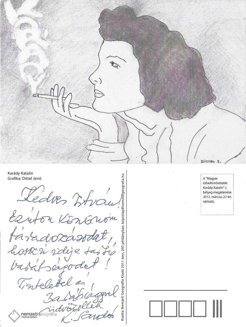 Katalin Karády. Grafika Dittel Jenò.