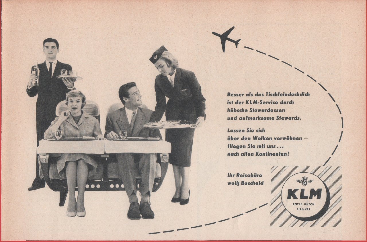 KLM Royal Dutch Airlines. Advertising 1958