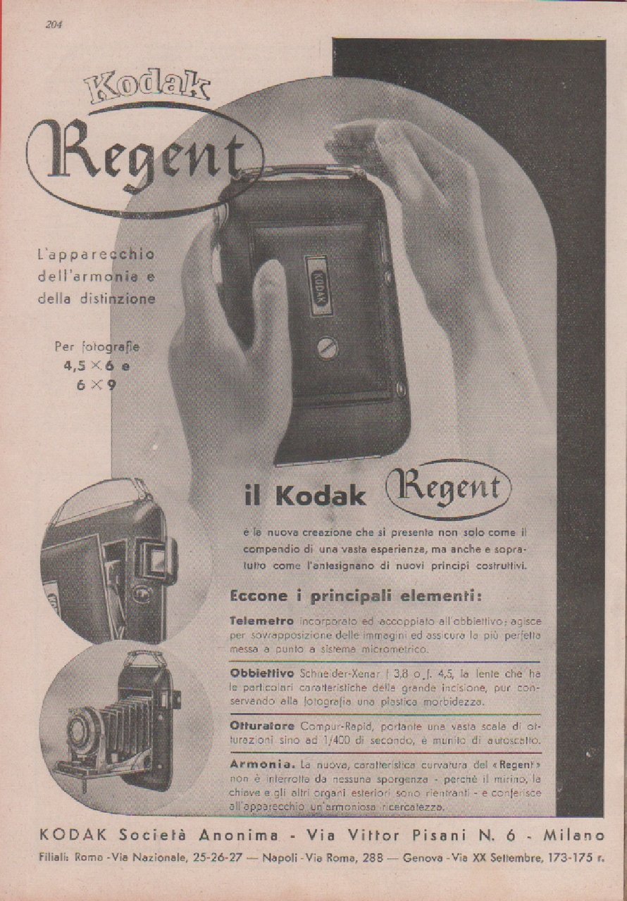 Kodak Regent. Advertising 1937