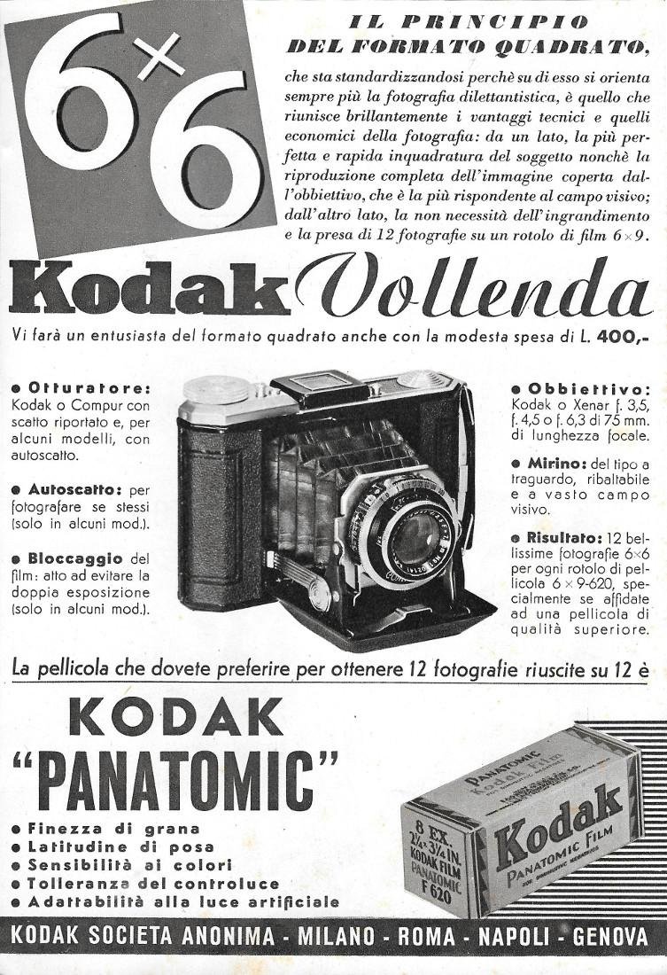 Kodak Vollenda 6x6. Advertising 1941