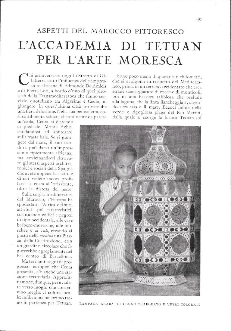 L'Accademia di Tetuan per l'Arte Moresca. Aspetti del Marocco Pittoresco …