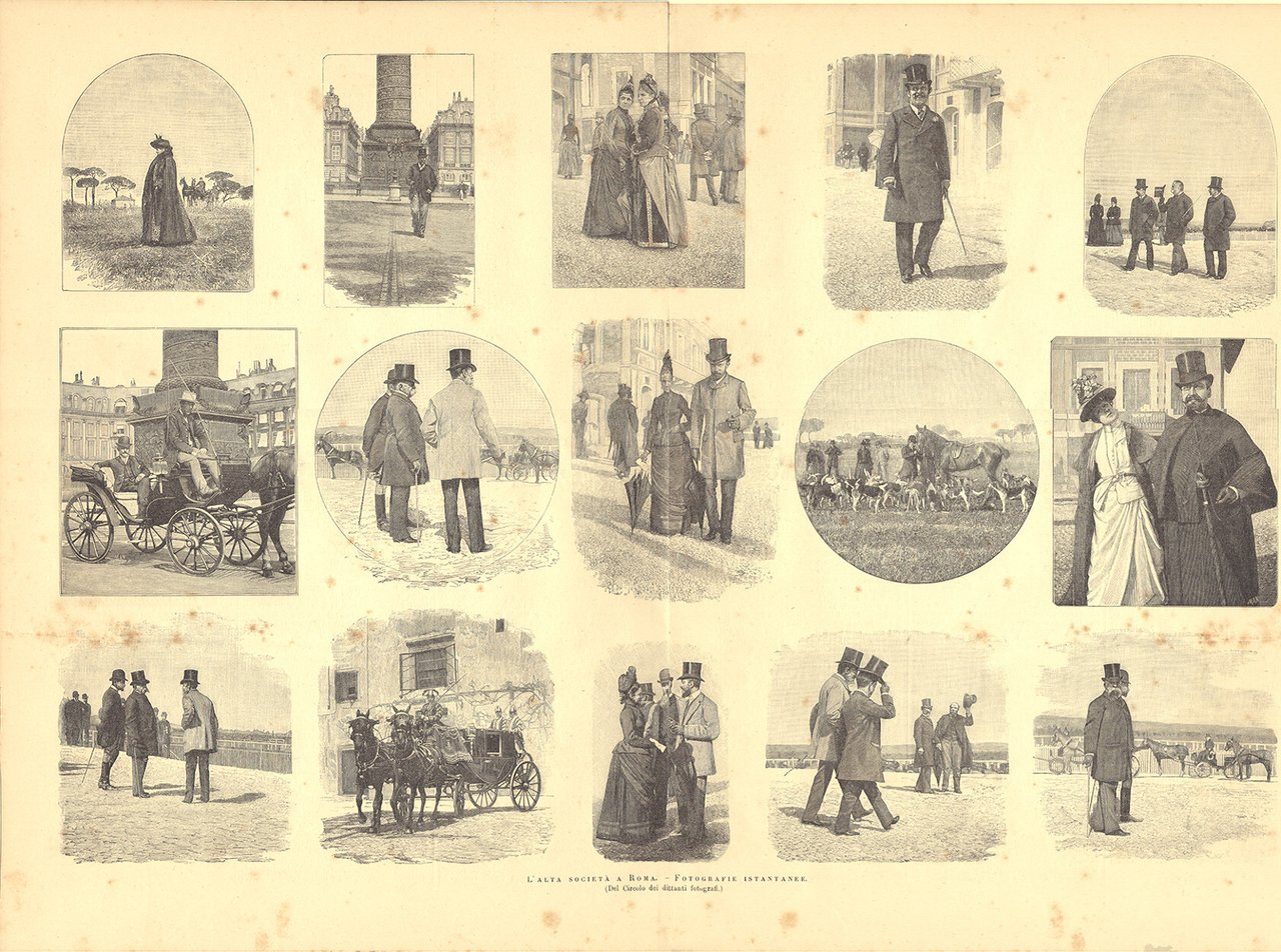L'alta società a Roma. Fotografie istantanee. Stampa 1889