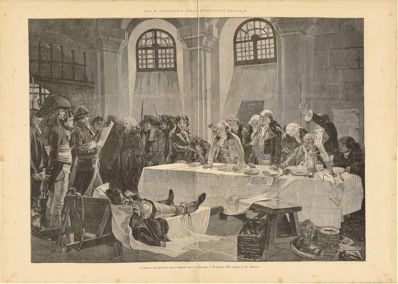 L'appello dei Girodini nella prigione della Conciergerie (Fr. Hemeng). Stampa …