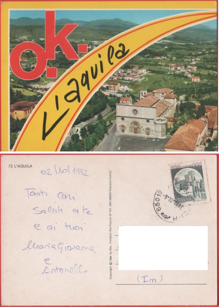 L'Aquila. Viaggiata 1992