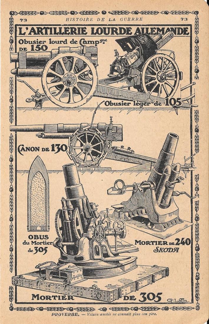 L'artillerie lourde allemande. Stampa 1919
