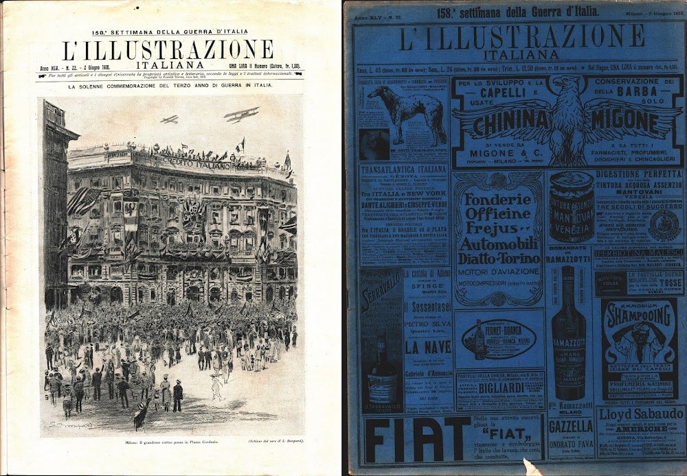L'Illustrazione Italiana. N. 22 , 2 giugno 1918. Anno XLV