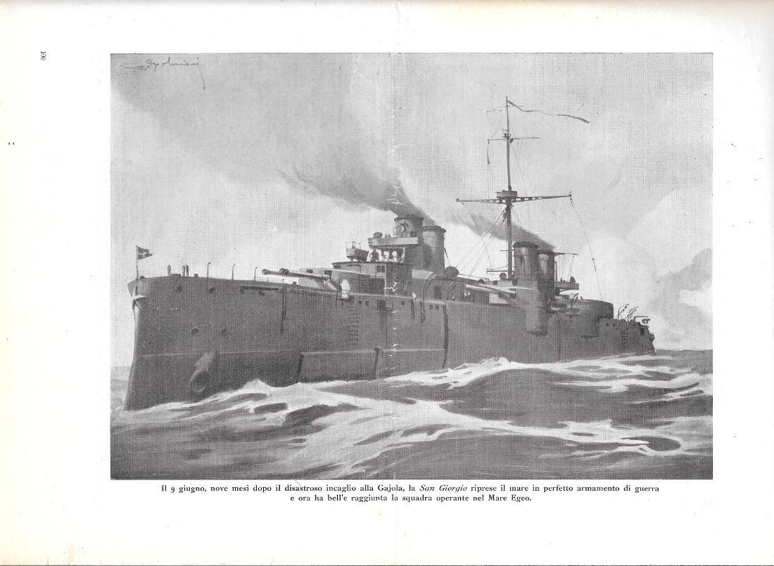 L'incrociatore San Giorgio / Dirigibile a Zanzur/ Finanzieri a Zanzur. …