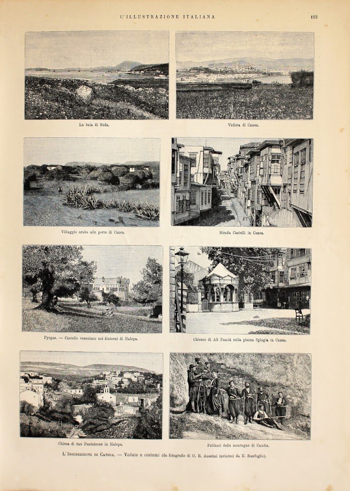 L'insurrezione di Candia. Vedute e costumi. Stampa 1889