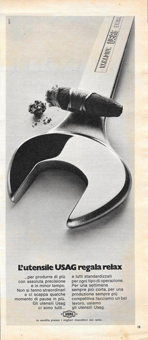 L'utensile USAG regala relax. Advertising 1970