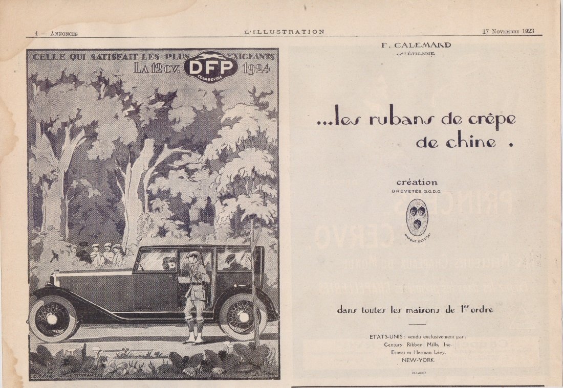 La 12 CV DFP. Advertising 1923