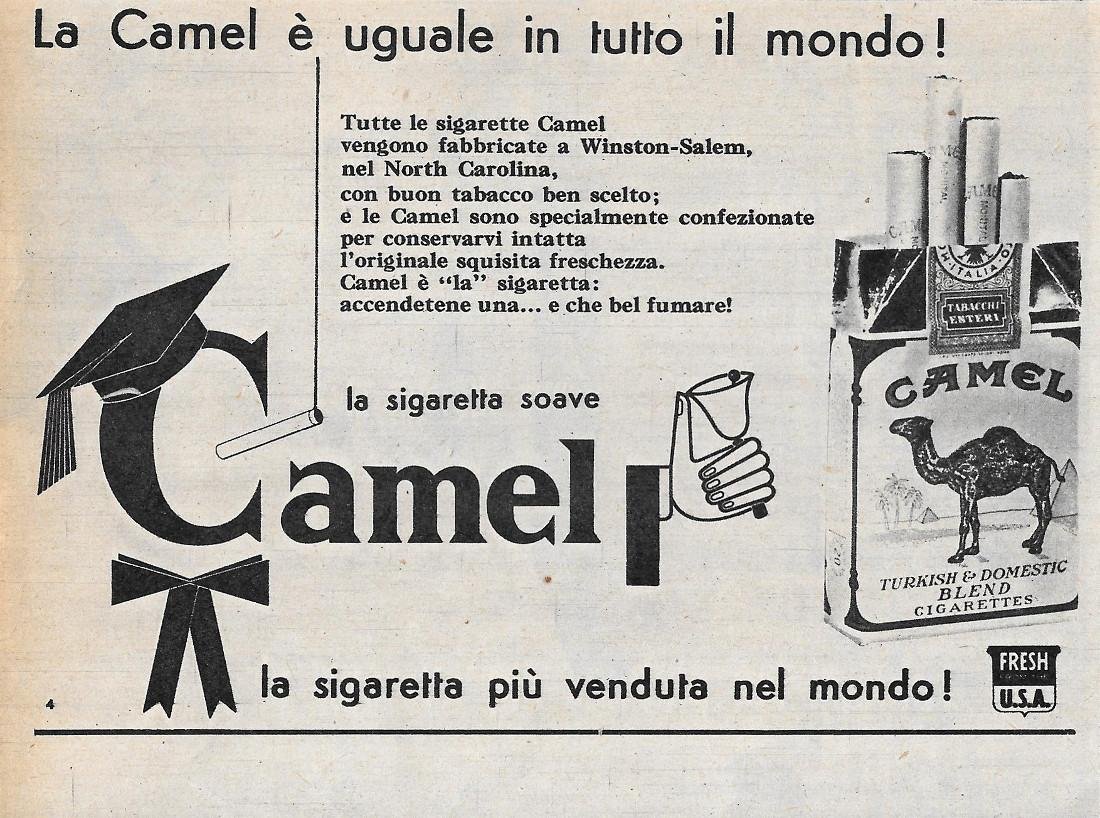 La Camel è uguale in tutto il mondo! Advertising 1956 | Immagine principale