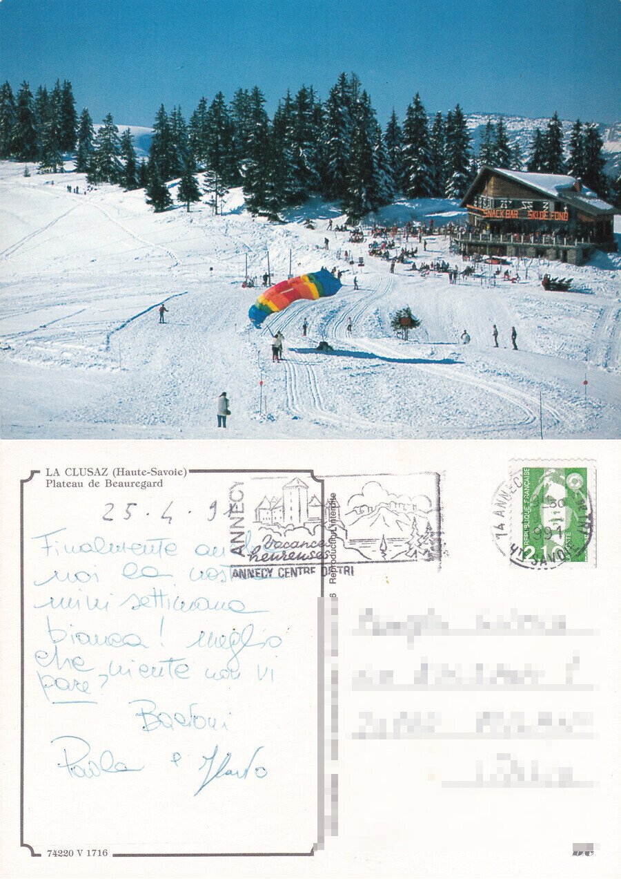 La Clusaz (Haute-Savoie). Plateau de Beauregard - Viaggiata 1991