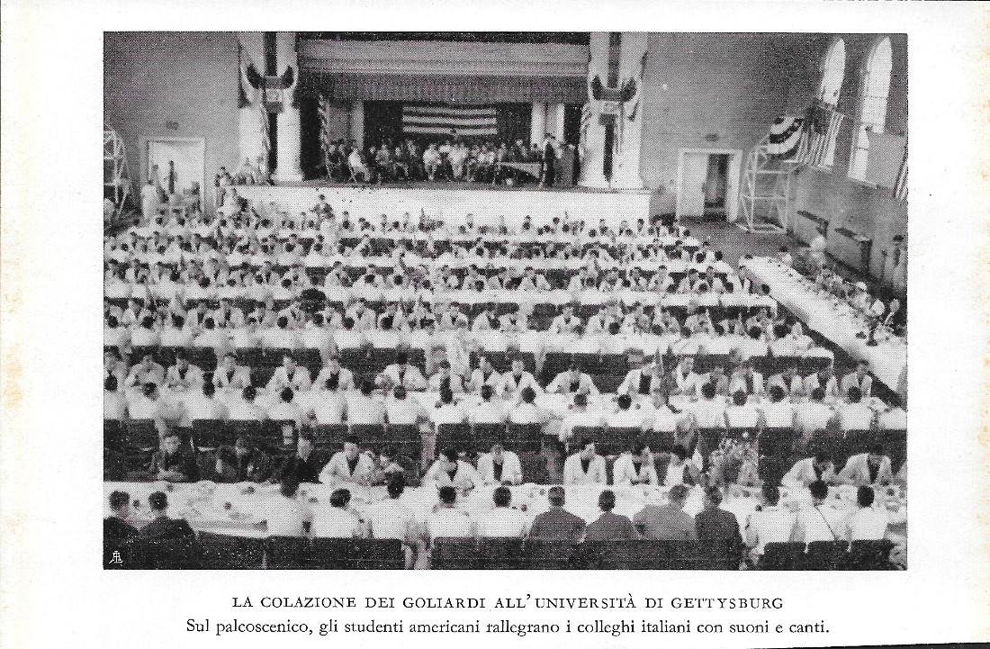 La colazione dei Goliardi all'Università di Gettysburg. Stampa 1934