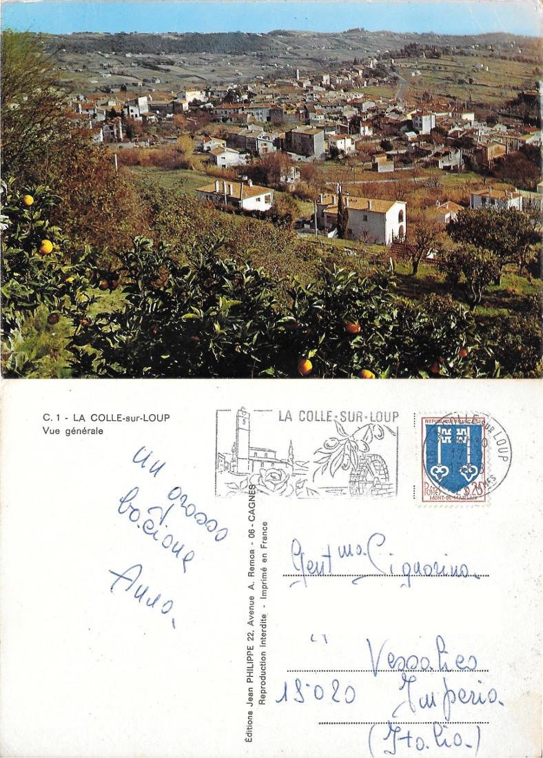La Colle sur Loup. Vue generale. Viaggiata 1968