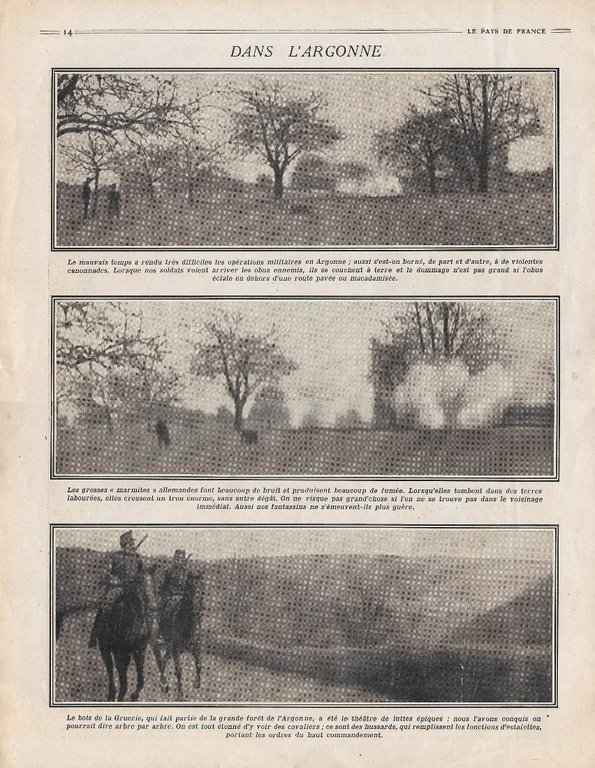 La Conquete de l'Alsace / Dans l'Argonne. Stampa 1915