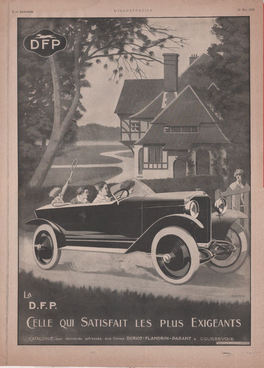 LA DFP celle qui satisfait les plus exigeants. Advertising 1923