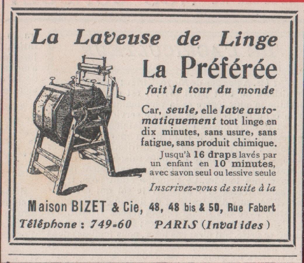 La laveuse del linge La Preferee. Maison Bizet &amp; Cie. …