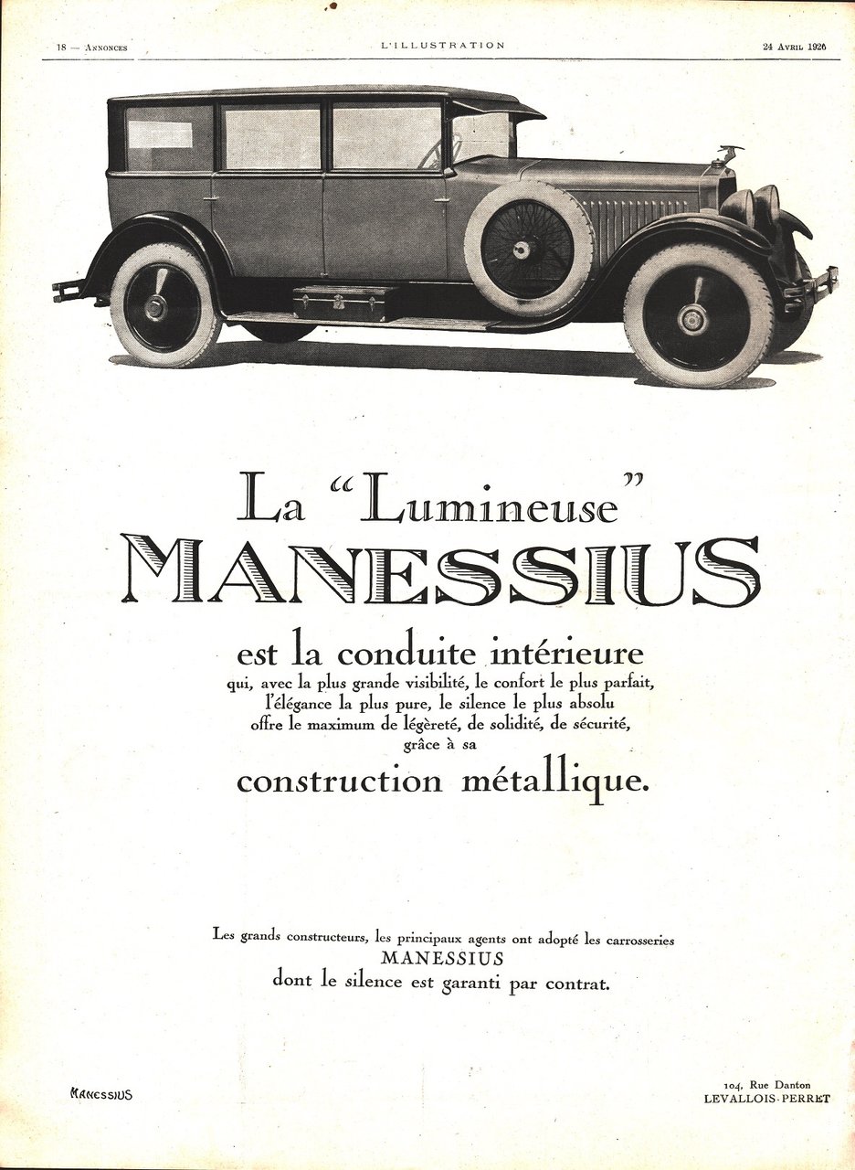 La Lumineuse Manessius / Chocmel Kohler. Advertising 1926