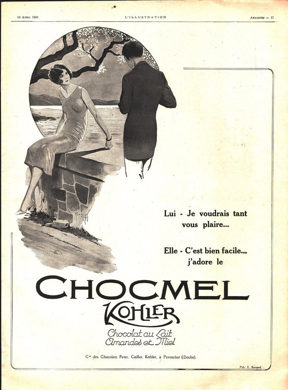 La Lumineuse Manessius / Chocmel Kohler. Advertising 1926
