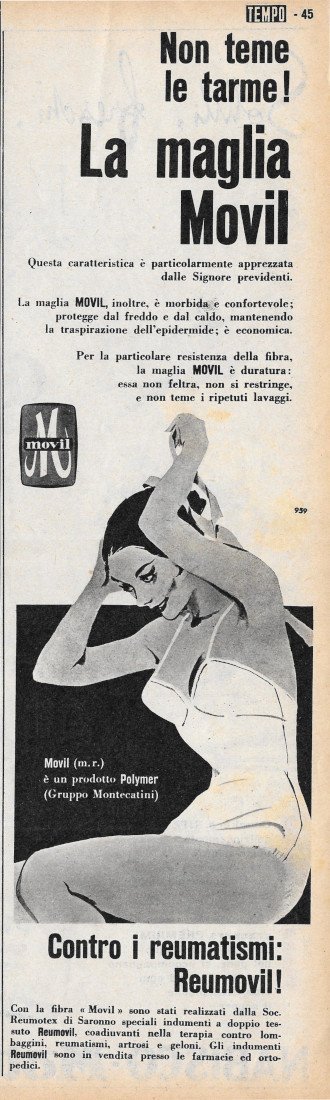 La maglia Movil non teme le tarme - Advertising 1956