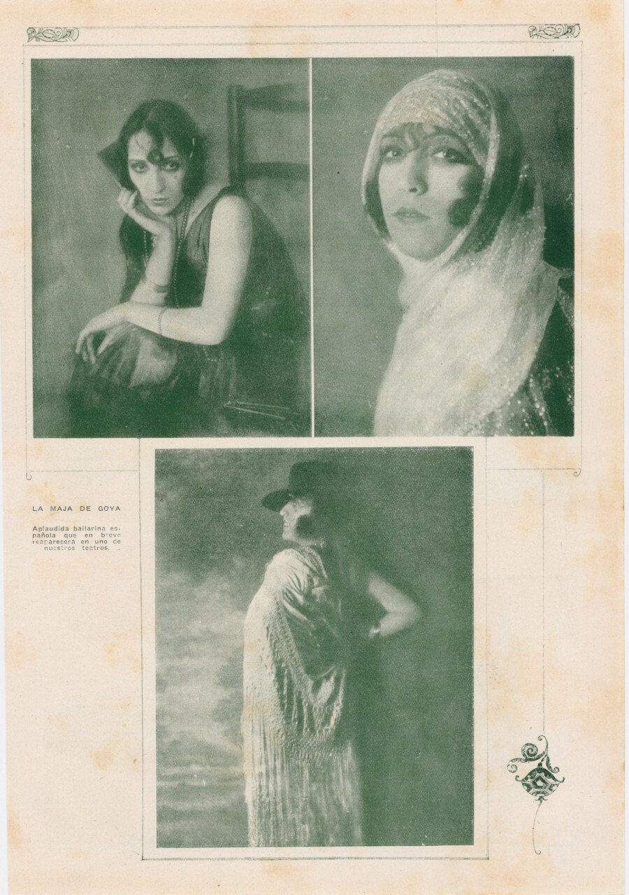 La Maja de Goya. Aplaudida ballarina espanola. Immagine 1922