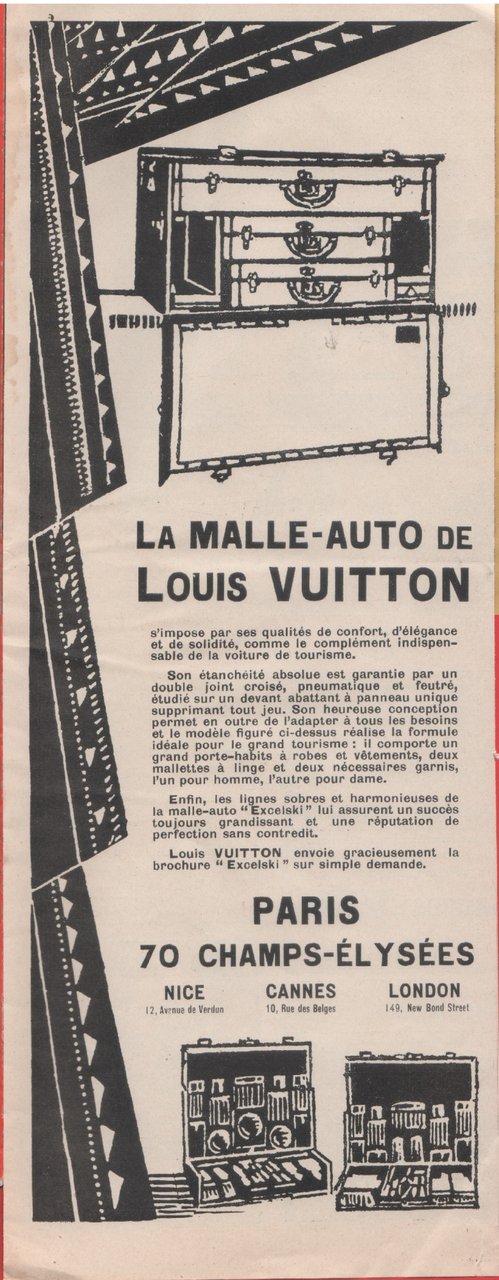La malle-auto de Louis Vuitton. Advertising 1926