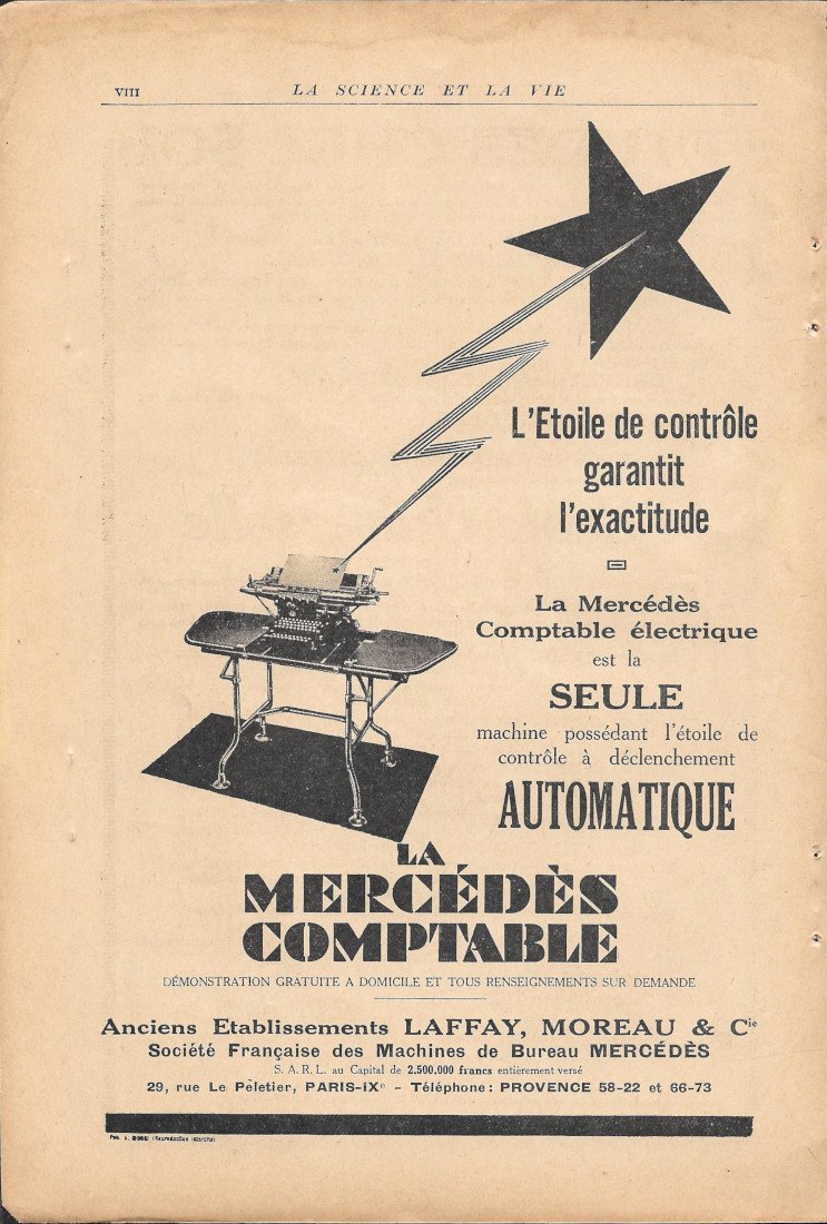La Mercédés Comptable - Advertising 1929