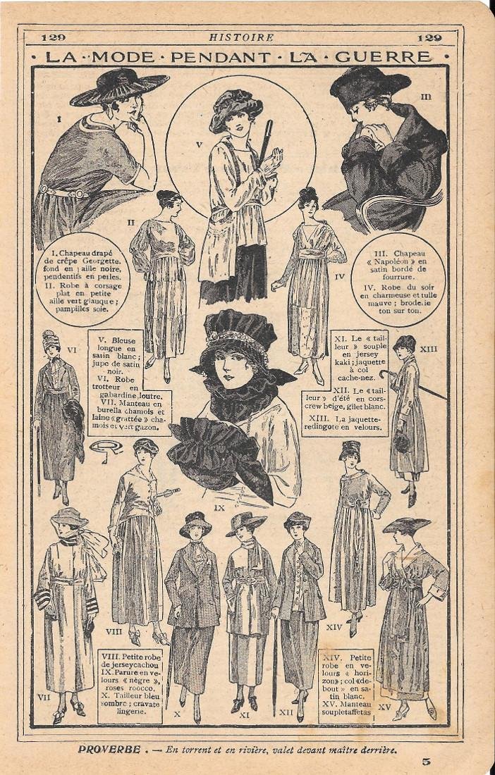 La mode pendant la guerre. Stampa 1919