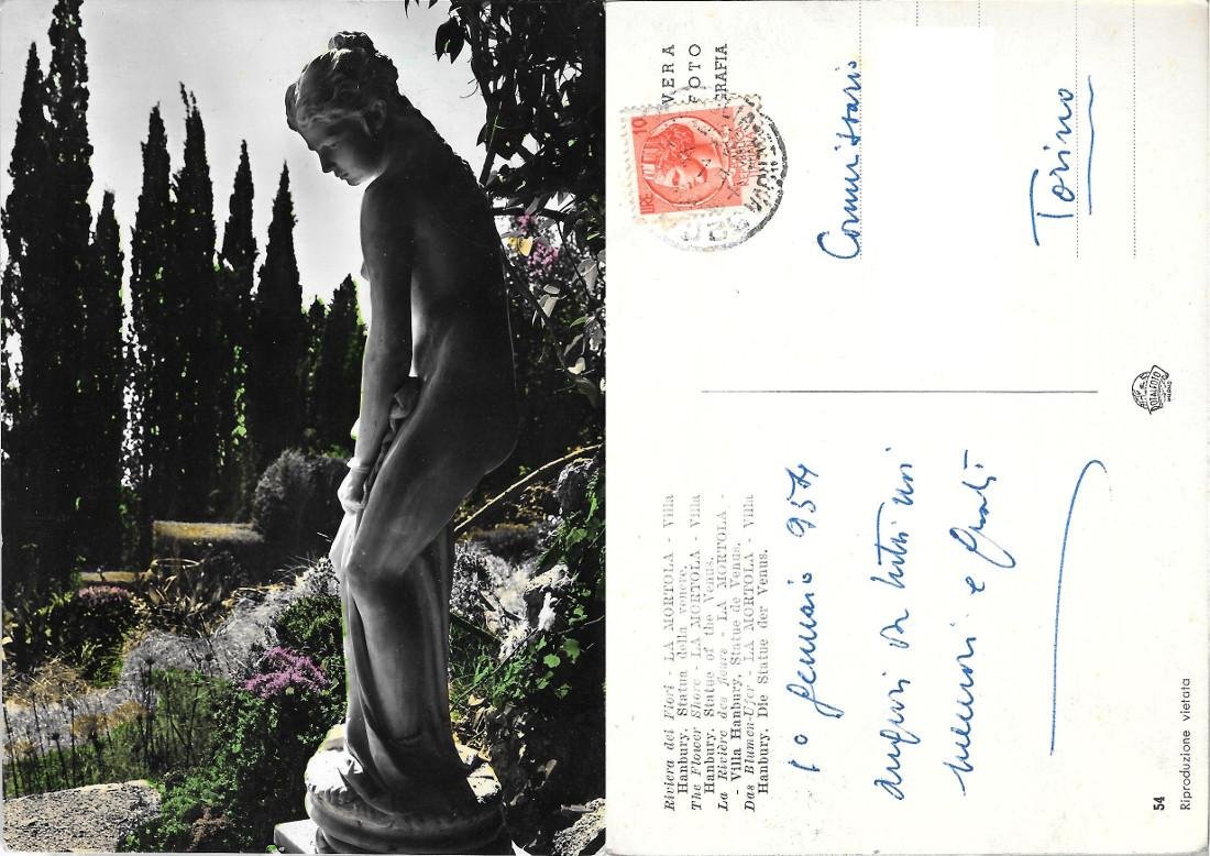 La Mortola (IM). Villa Hanbury. Statua della Venere . Viaggiata …